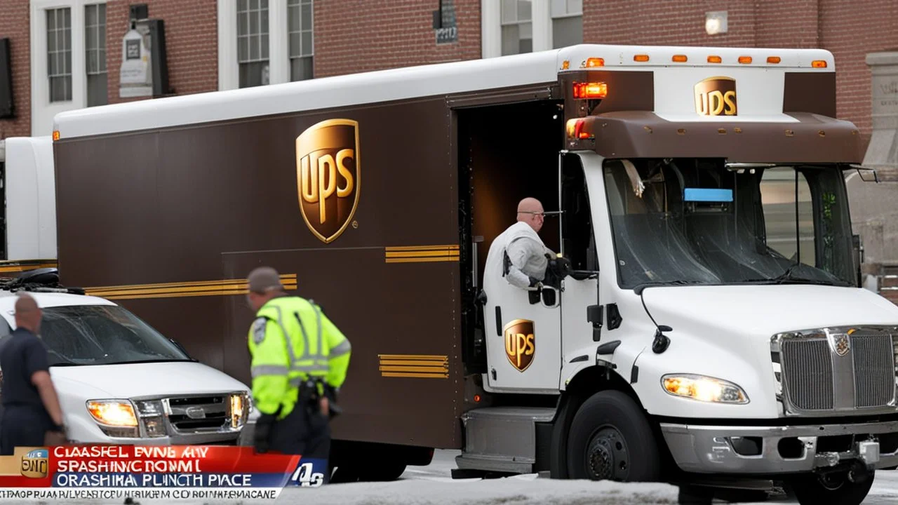 UPS truck gets in crashes on busy city street