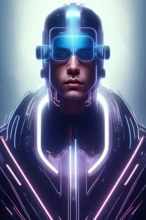 cyberpunk, head, men, portrai, tron