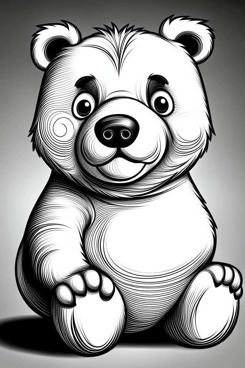 Caricature bear colorless