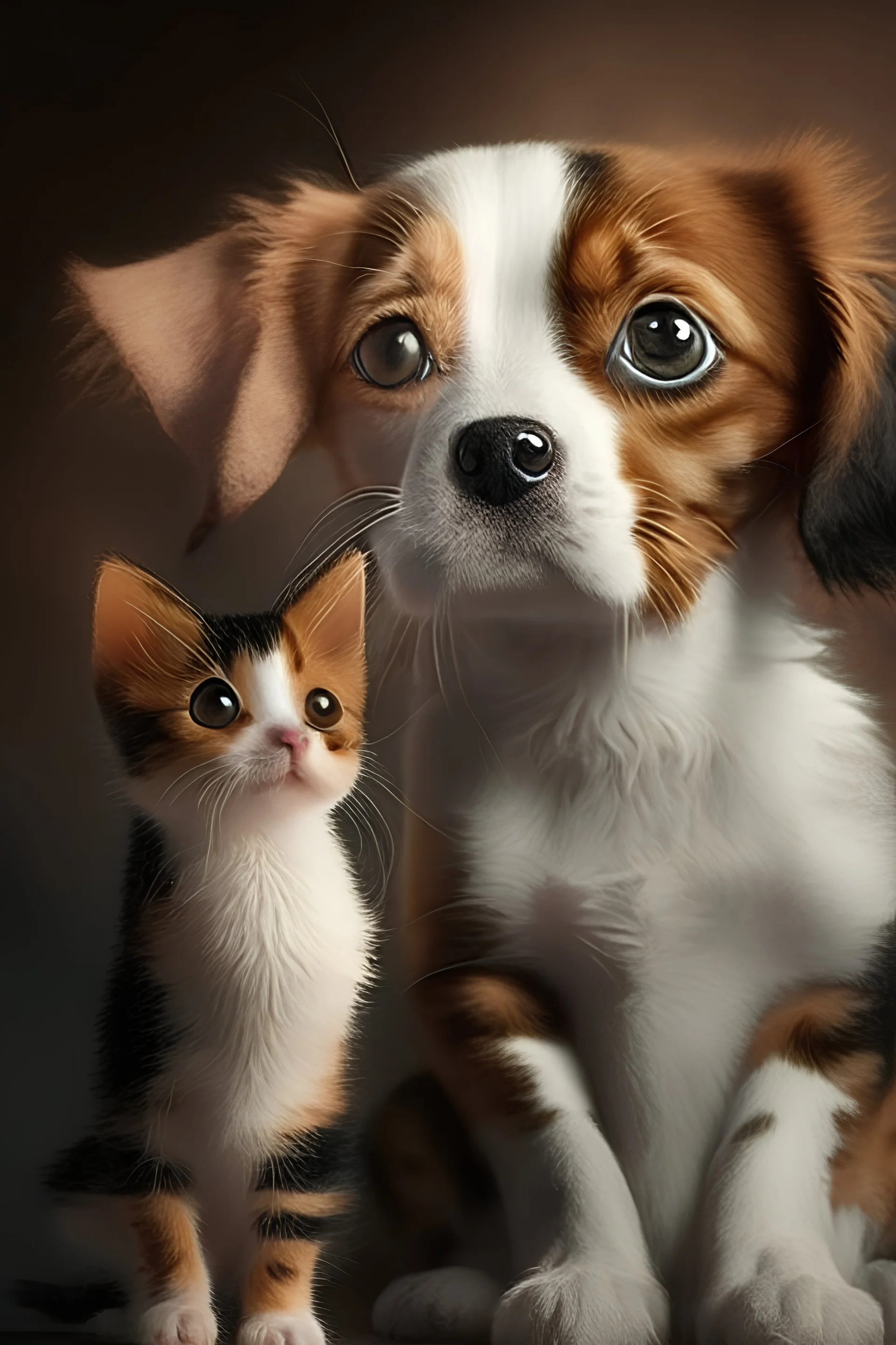 A little dog and cat