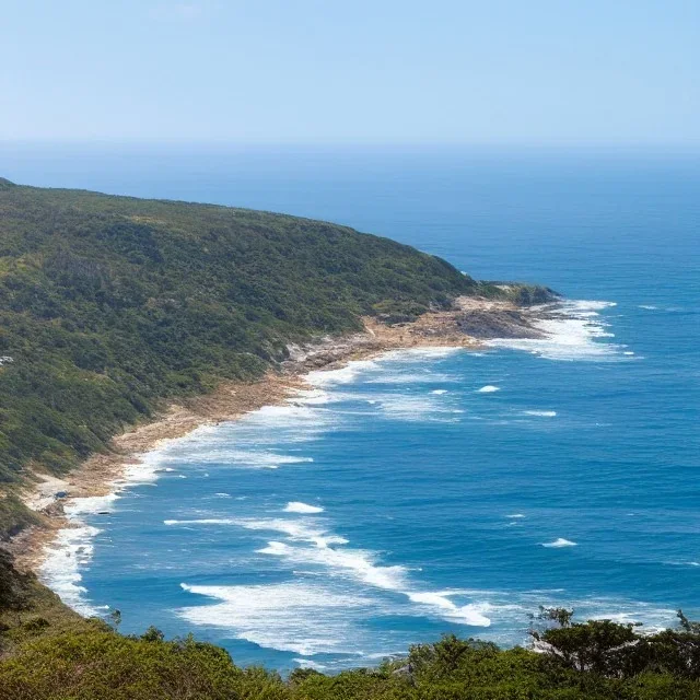 panorama ocean view on top of a hill