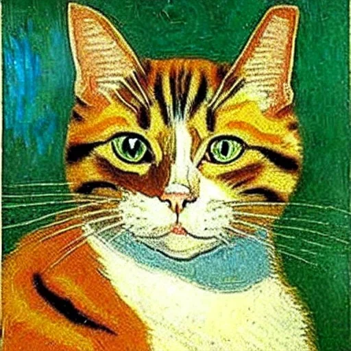 Portrait of a cat by Van Gogh