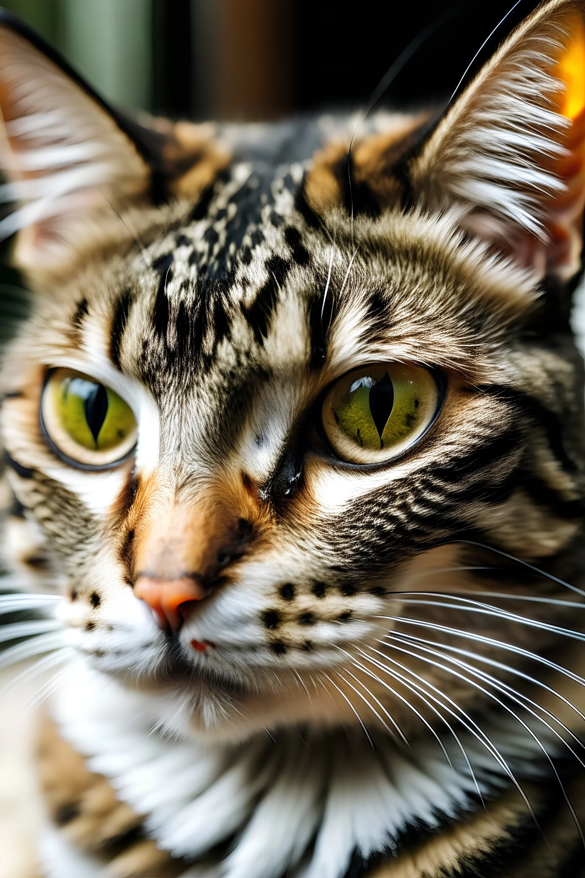 Image of cat with chicken beak with cat eyes with cat ears