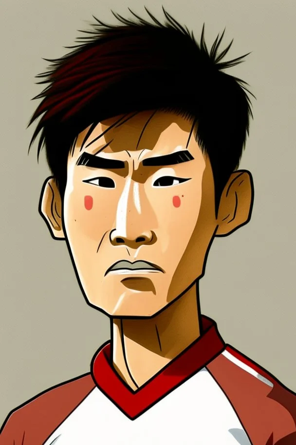 Takehiro Tomiyasu Japanese football player ,cartoon 2d