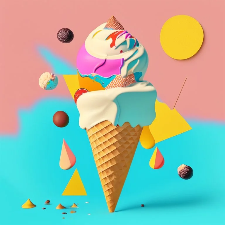 an ice cream in the style of kandinsky
