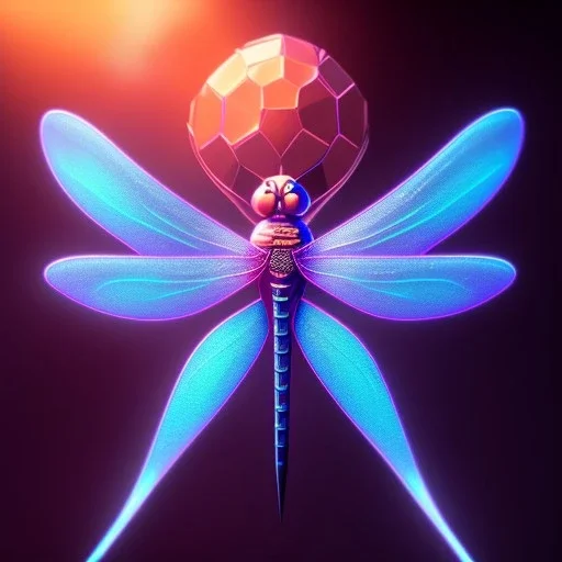 dragonfly, humming bird, fantasy art, Unreal Engine 5, lens macro,sharp focus, realistic, hyper detailed, studio lighting, neon light ambient, crystalized