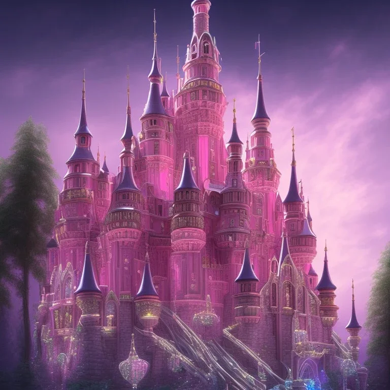 luminous pink castle