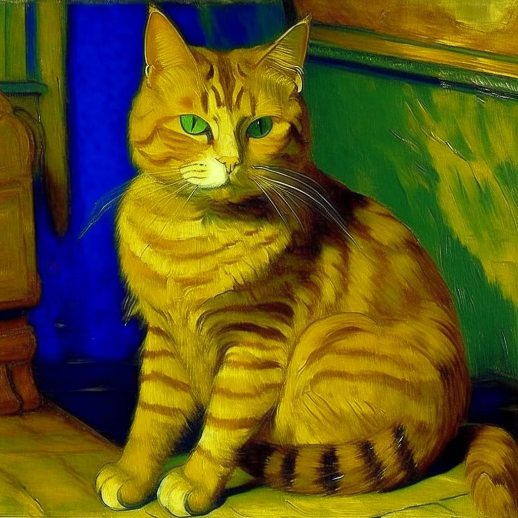 Portrait of a cat by Van Gogh