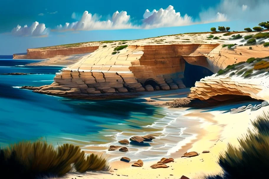 landscape, malta, detailed, beach