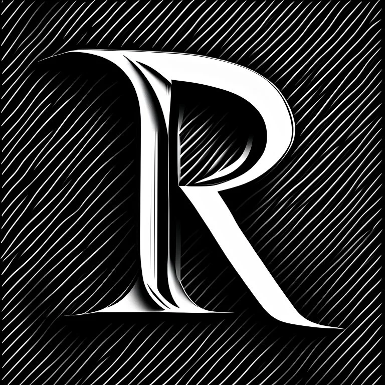 logo with the letter R end N, graphic, black and white