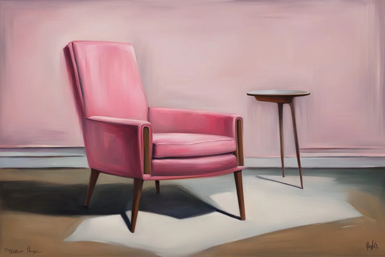 pink chair .19th painting