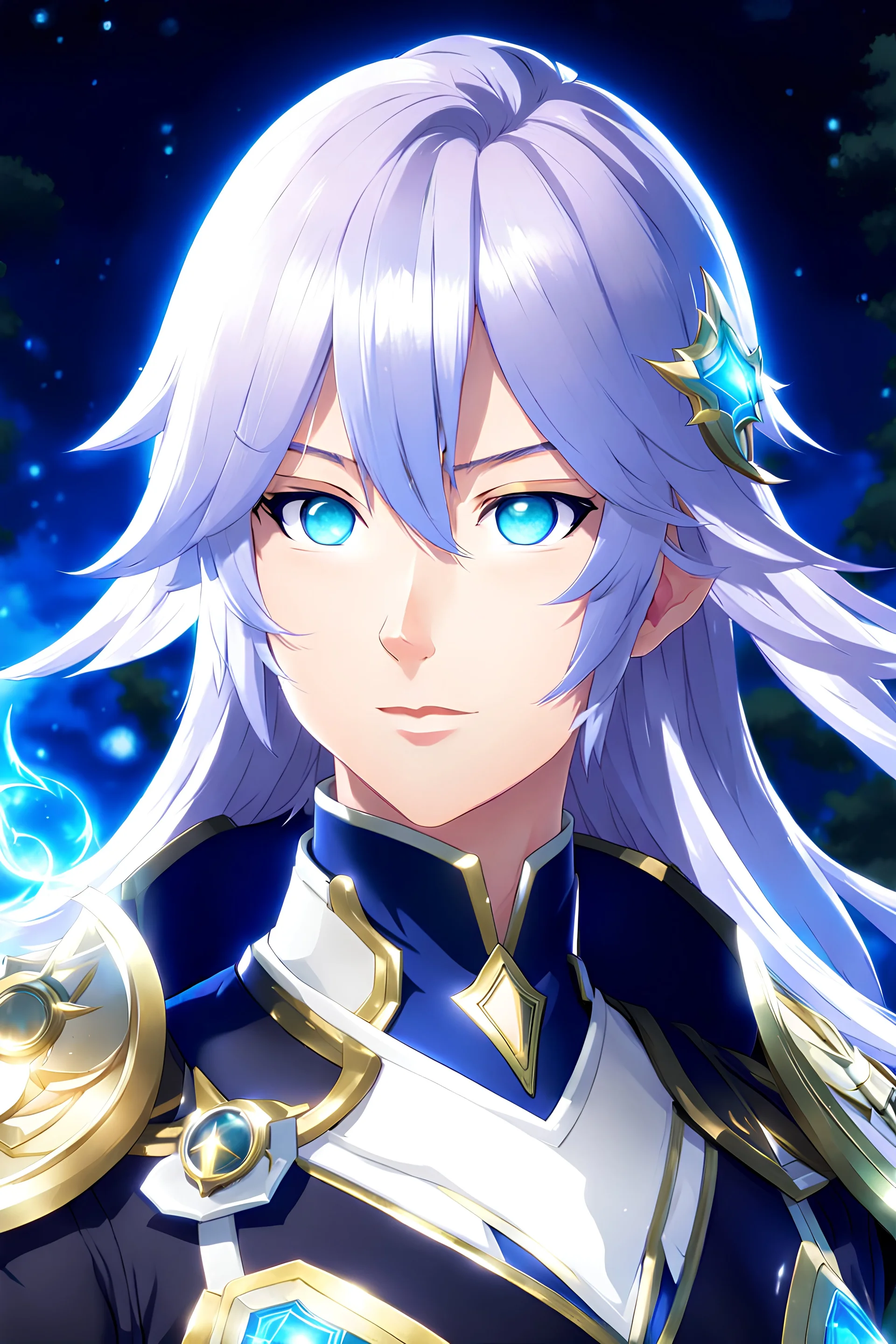 Portrait of Aether from Genshin impact.