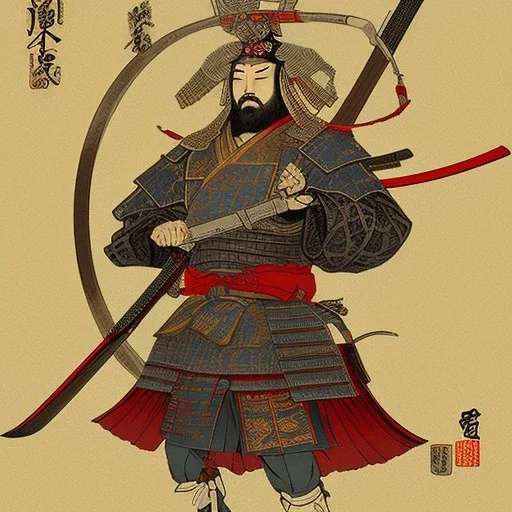 Samurai warrior vintage, Ukiyo-e