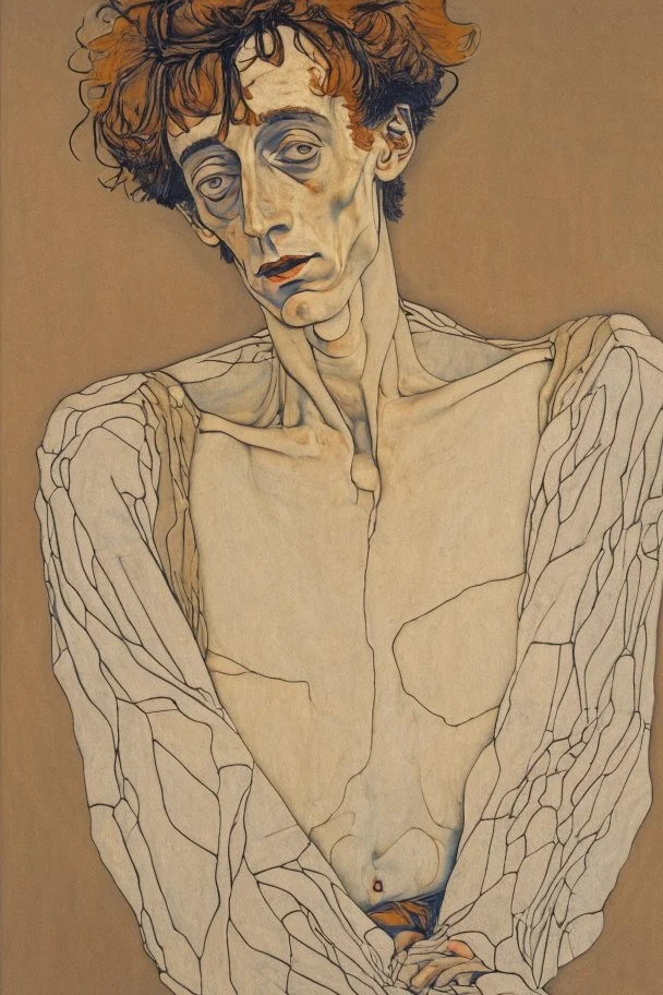 painting of a figure with the life-filled void of an empty existence, egon schiele masterpiece