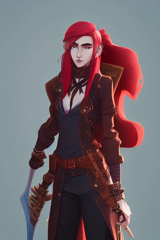 Teenaged Female Red haired kitsune paladin/bard
