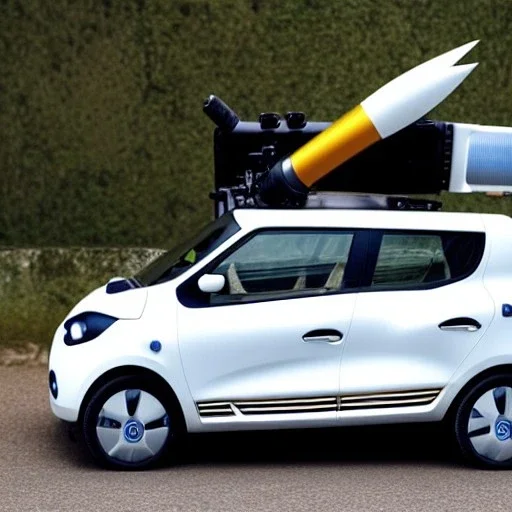 Renault Zoë, with multiple rocket launcher on sides