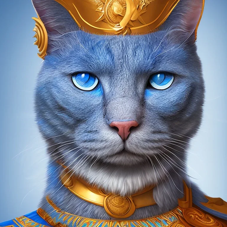 portrait homme chat Inde bleu