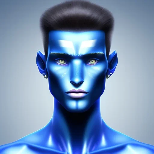 Man Blue Wearing make up avatar pandora