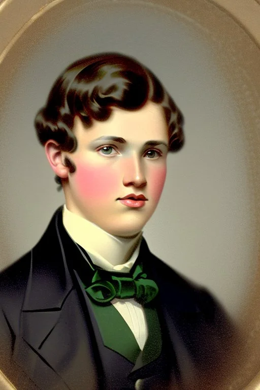 Extremely rich teen guy portrait 1850s