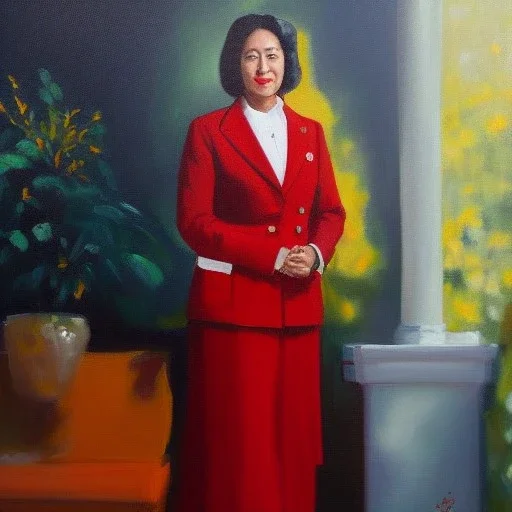 Full body portrait, painting, medium shot lady FrutigerAero