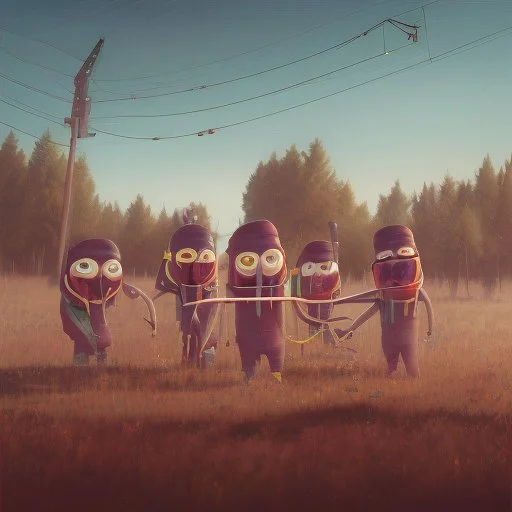 The famous band "Kebab brothers" from Sweden, simon stålenhag style