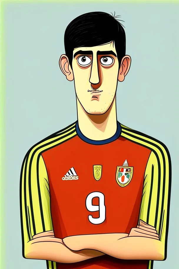 Thibaut Courtois Belgian football player ,cartoon 2d