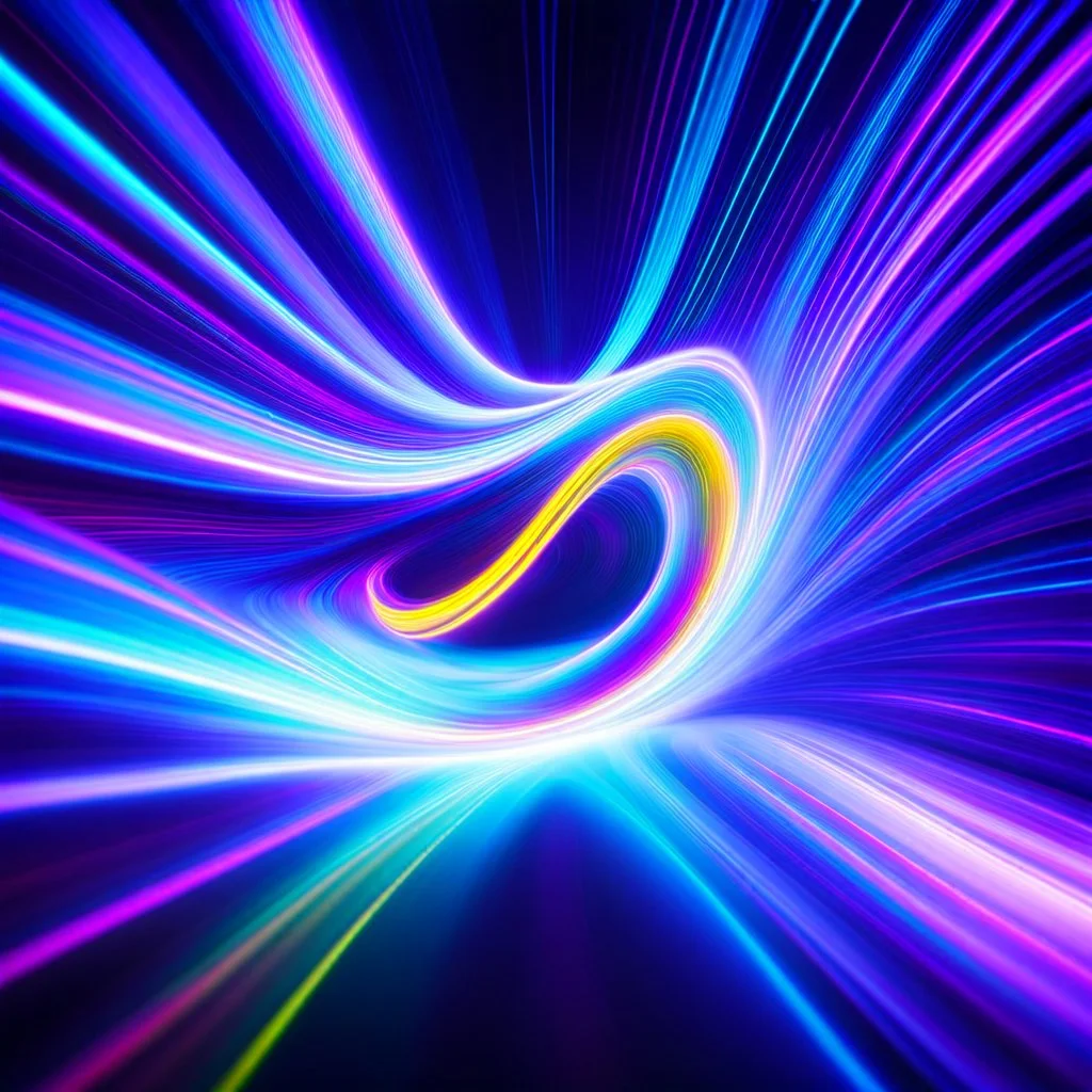 infinity symbol brightly coloured ∞ moving at warp speed, colours from infinity flowing through image with speed, DSLR with a 80mm lens, set to f/16 and a slow shutter speed of 1/15s, striking, neon, chiaroscuro, dramatic, captivating, powerful, fantasy, beautiful, octane render, 16k post-production, artstation: award-winning: atmospheric: commanding: fantastical: clarity: ultra quality: striking: brilliance: stunning colors: amazing depth; lens: f/11, 35mm