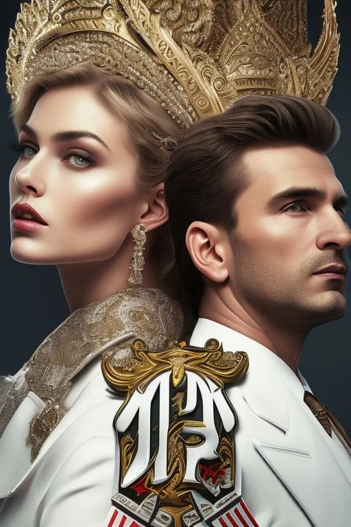 The cover features a stunning, hyper-realistic photograph with a sharp focus on the detailed attire of the mafia boss—a tailored suit exuding power and sophistication. Beside him stands the beautiful girl, her gradient lips and rosy cheeks captured in exquisite hyper-realism, their expressions evoking emotions of passion and depth. The white background accentuates the characters' striking appearances and the fine details of their outfits, creating an aesthetic contrast, anime aesthetic