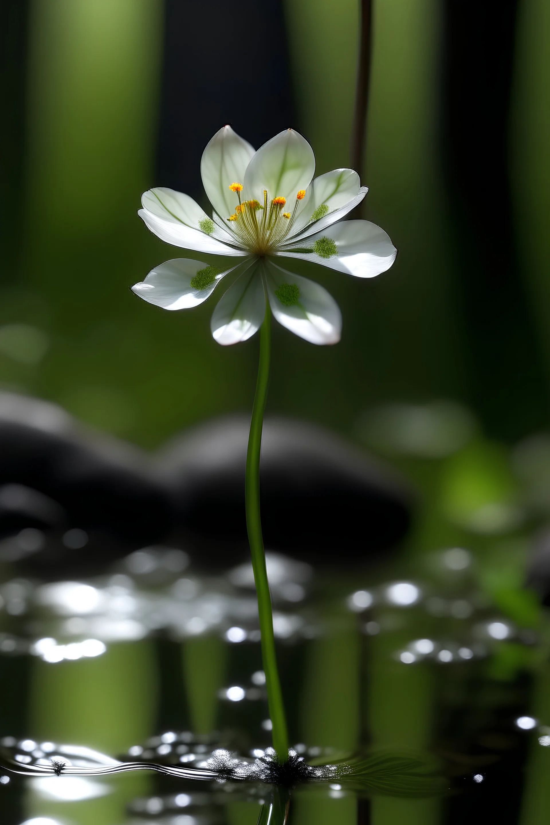 glassy flower into wild