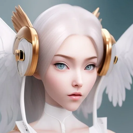 beautiful smooth realistic Japanese cat girl robot, full body and face, extremely sharp detail, finely tuned detail, ultra high definition, 8 k, unreal engine 5, ultra sharp focus, accurate wings, in flying mode