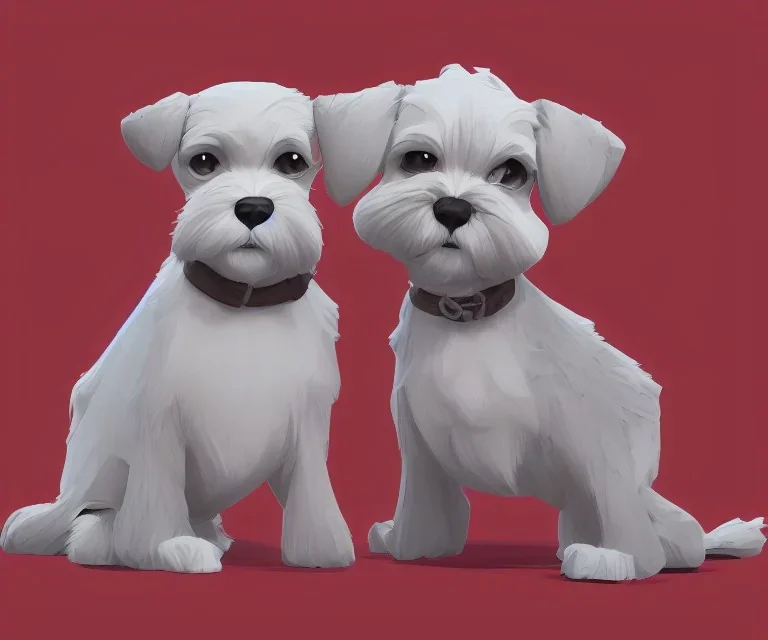 Cute salt and pepper miniature schnauzer Digital Art