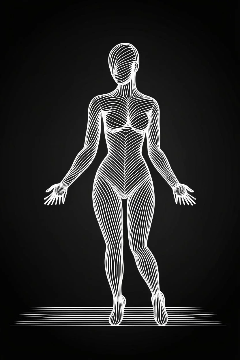 Outline of powerful female body