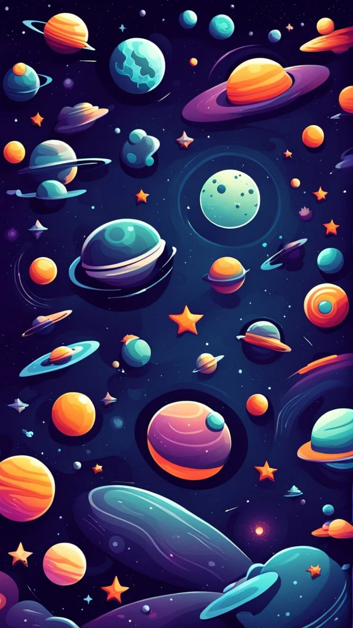 space cartoon stylized background