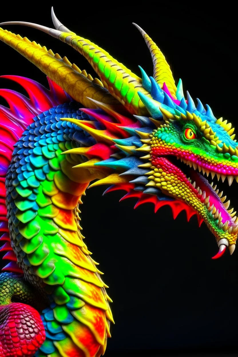 Colourful realistic but animated dragon