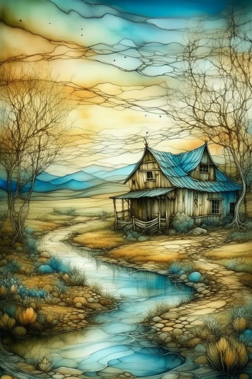 The place where the Dream and its followers live. Watercolor, fine drawing, beautiful van gogh composition, pixel graphics, lots of details, pastel aqua colors, delicate sensuality, realistic, high quality, work of art, hyperdetalization, professional, filigree, hazy haze, hyperrealism, professional, transparent, delicate pastel tones, back lighting, contrast, fantastic, nature+space, Milky Way, fabulous, unreal, translucent, glowing