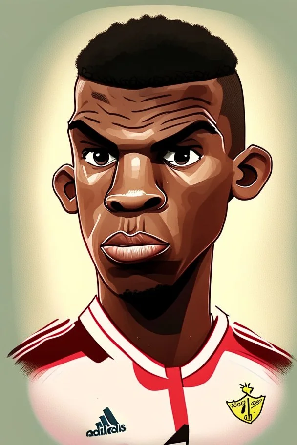 cartoon Paul Pogba French football player