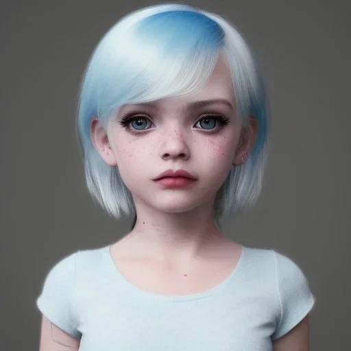 potrait girl look beautiful, eyes like ocean blue, short hair, white hair, smile, 8k, rtx, eyebrows like serious, facing left, real, cute, gothic