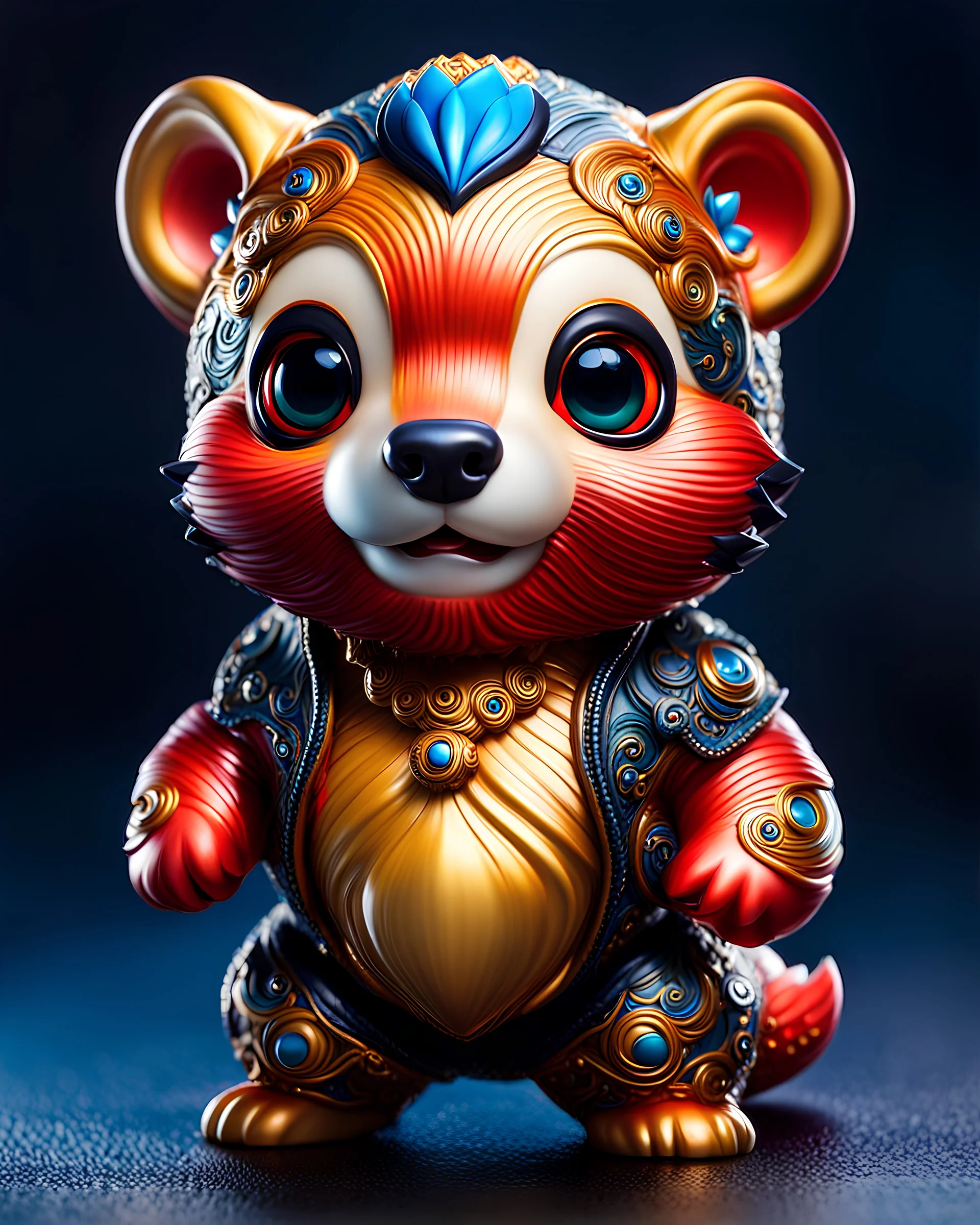 Chibi of oso de anteojos, ultra quality, hyper detailed, contrasting colors, incredible colors, incredible artwork, maximalist