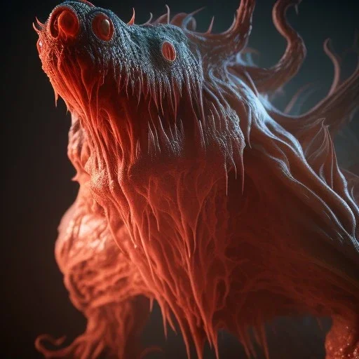 Terrifying fluid ink creature, unreal engine 5, 8k resolution, photorealistic, ultra detailed