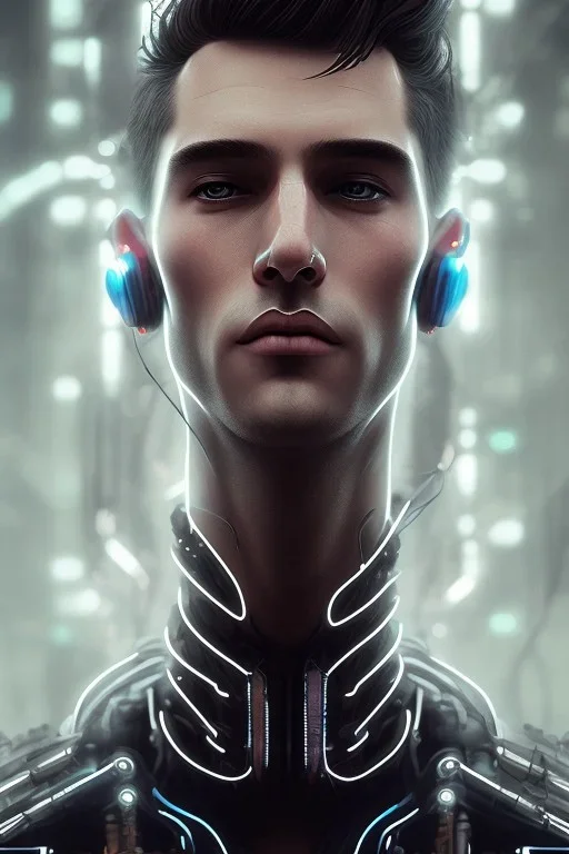 cyberpunk, head, men, portrai