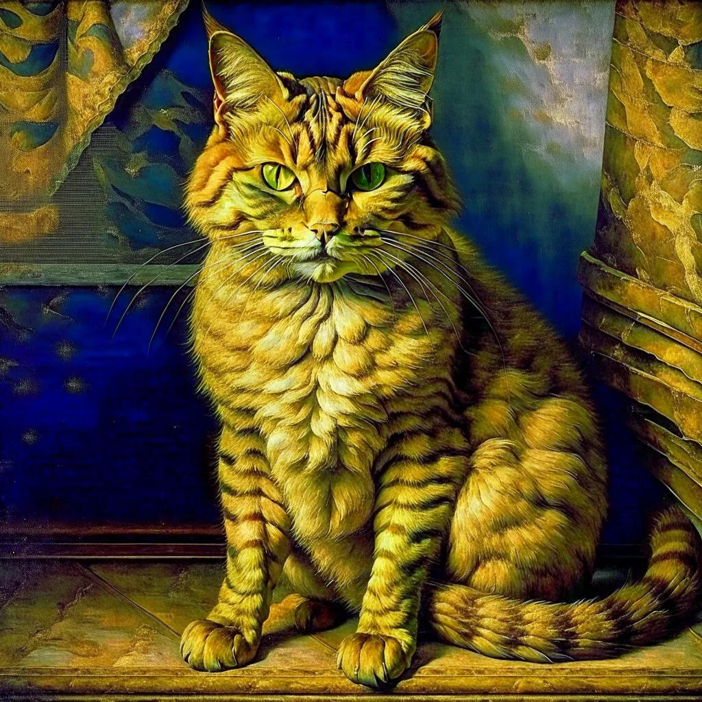 Portrait of a cat by Van Gogh