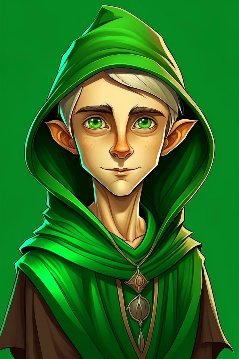 young elf green eyed student wizard