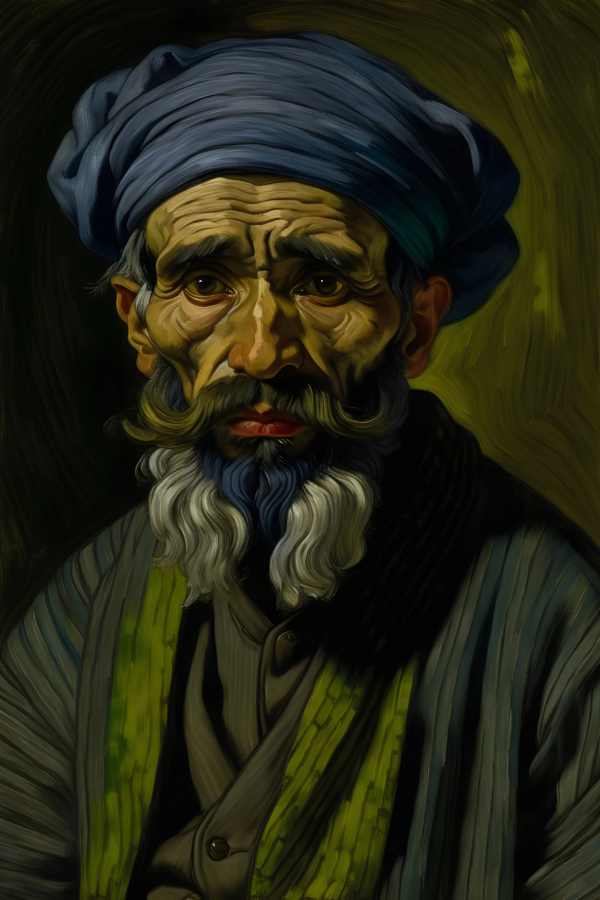 Portrait of a paki man painted by van gogh