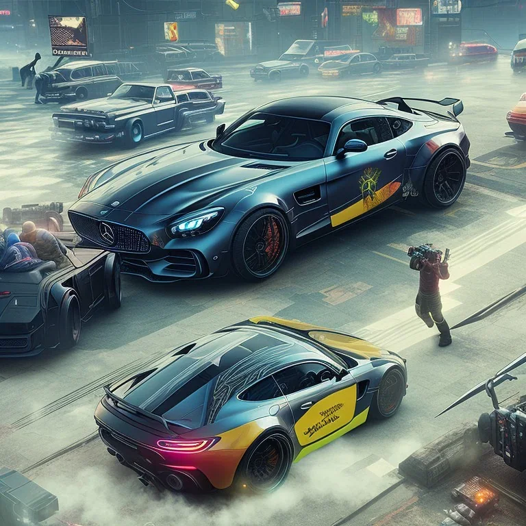 cyberpunk 2077 version of a mercedes amg gt