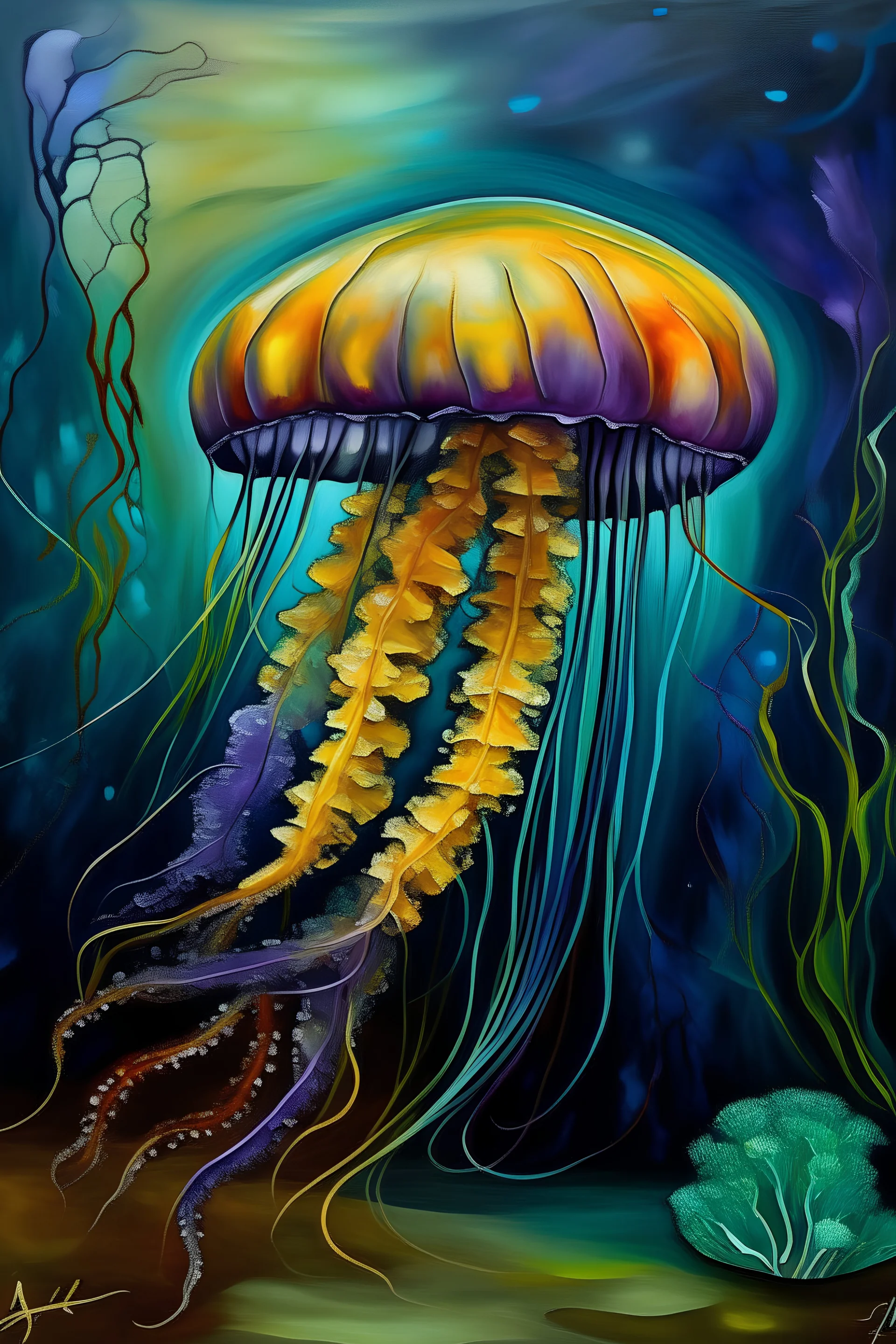 pintura de medusa a color