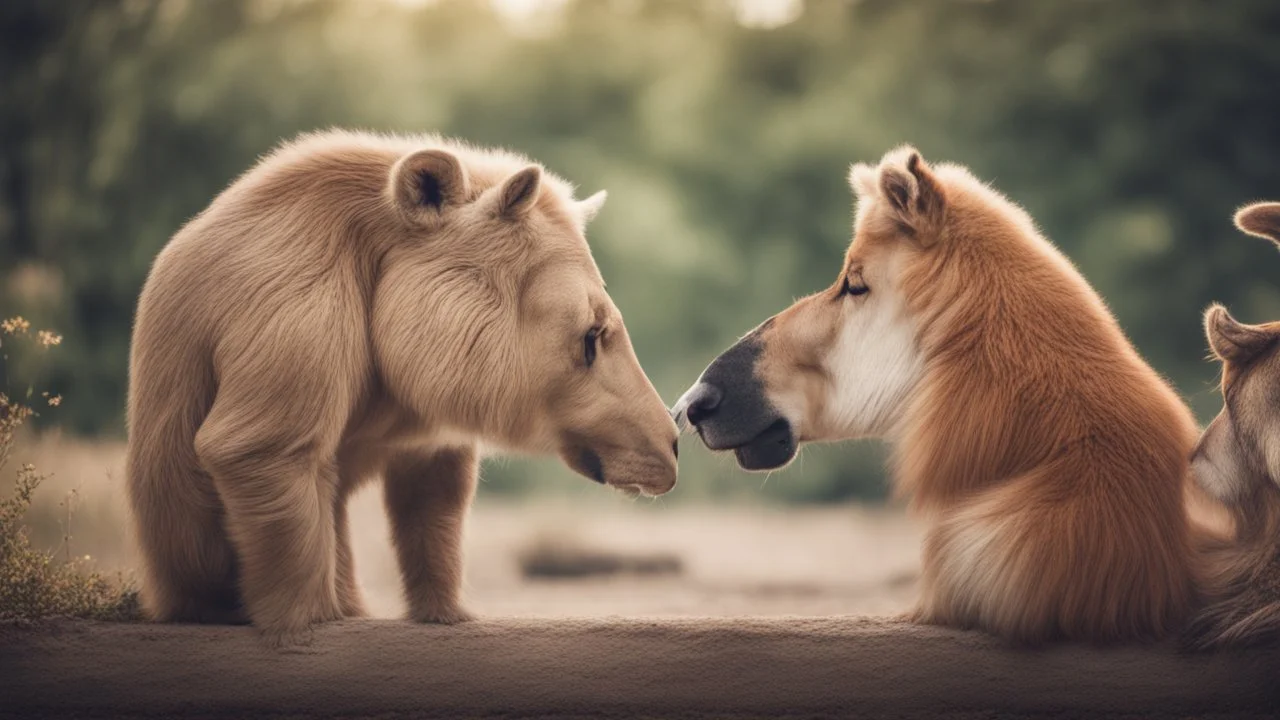 romantic photograph of two animals in a loving relationship