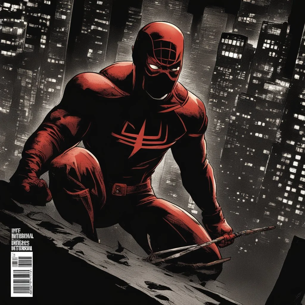 Compose a gripping and atmospheric narrative for a dark and intense Daredevil storyline. Explore the psychological struggles and moral dilemmas faced by the vigilante hero as he navigates the gritty underworld of crime in Hell's Kitchen. Develop a compelling plot that involves complex characters, unforeseen twists, and high-stakes conflicts. Dive deep into Daredevil's internal conflicts, pushing the boundaries of his resilience and determination. Infuse the storyline with a noir aesthetic, empha