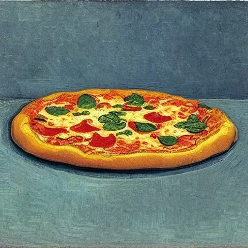 Portrait of a pizza by Van Gogh