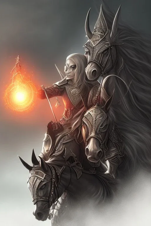 sauron on horse , dystopian surrealism, dark horror fantasy, hdr, demonic, dark art