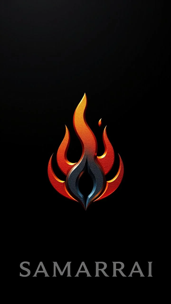Flame 3D logo at bottom the word “ SAMARRAI”